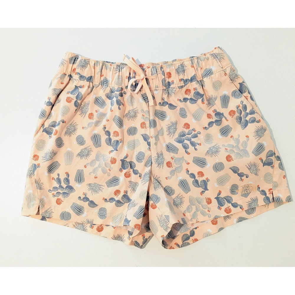 The North Face Class V Shorts Medium Peach Cactus Print EUC